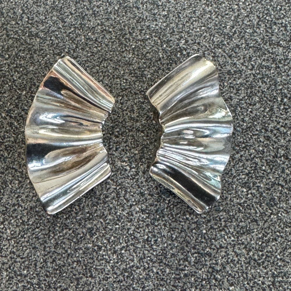 Silver Statement Earrings - image 1